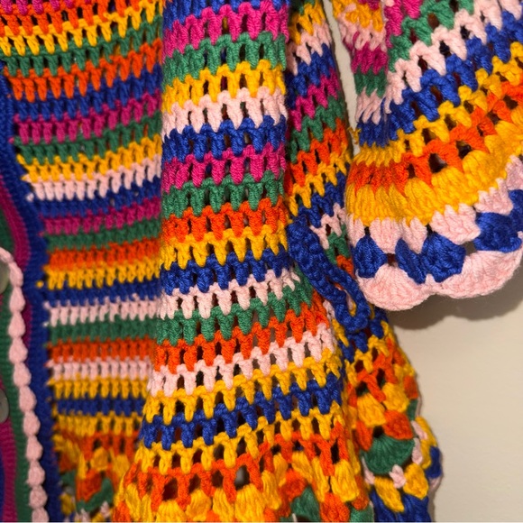 Farm RIO Multi Stitches Crochet Blouse Size L - Picture 4 of 14